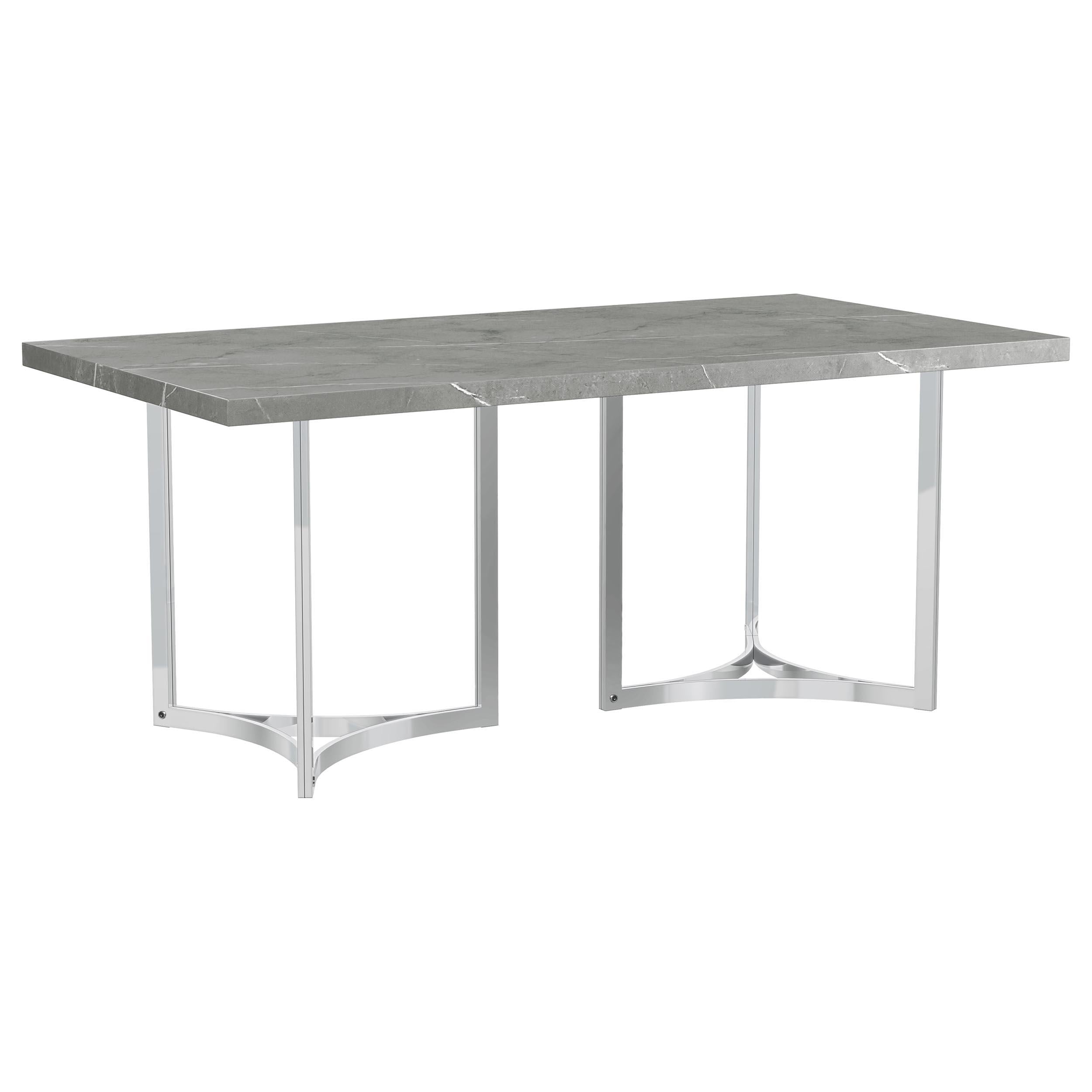 Coaster Furniture Sterling 108121 72-inch Rectangular Dining Table - Grey Faux Marble IMAGE 1